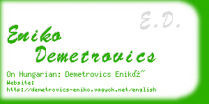 eniko demetrovics business card